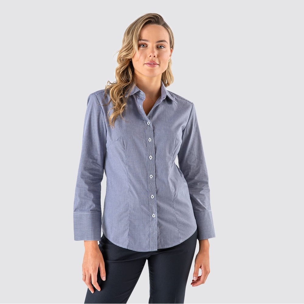Classic Blue Women's Button-Up Shirt